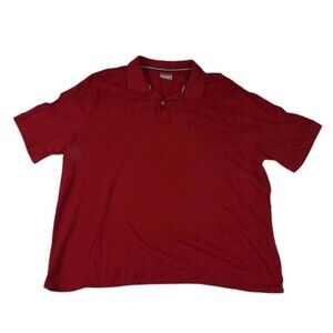 Mens XL Polo Golf Shirt Collared Red Short Sleeve Basic Editions READ